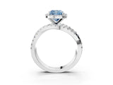 White gold Fancy Blue Cushion  Cut Halo Split Shank Prong Setting Ring_15