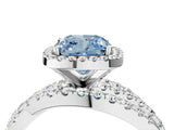 White gold Fancy Blue Cushion  Cut Halo Split Shank Prong Setting Ring_16