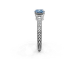 White gold Fancy Blue Cushion  Cut Milgrain Channel Set Engagement Ring with Solitaire Prong Setting_71