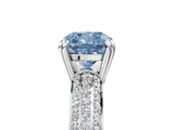 White gold Fancy Blue Cushion  Cut Pave Diamond Engagement Ring with Channel Set Band and Four-Prong Setting_25