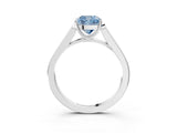 White gold Fancy Blue Cushion Cut Solitaire Cathedral Diamond Engagement Ring with Channel-Set Band and Four-Prong Setting_18
