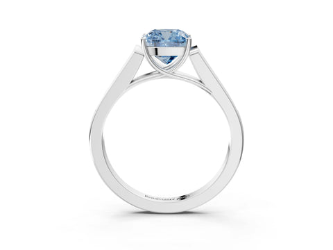 White gold Fancy Blue Cushion Cut Solitaire Cathedral Diamond Engagement Ring with Channel-Set Band and Four-Prong Setting_18