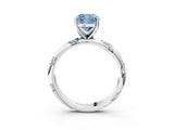White gold Fancy Blue Cushion Cut Solitaire Diamond Engagement Ring with Twisted Pave Band and Four-Prong Setting_22