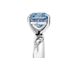 White gold Fancy Blue Cushion Cut Solitaire Diamond Engagement Ring with Twisted Pave Band and Four-Prong Setting_24