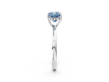 White gold Fancy Blue Cushion Cut Solitaire Diamond Ring with Prong Setting and Plain Band_14