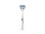 White gold Fancy Blue Cushion Cut Solitaire Diamond Ring with Six-Prong Setting and Classic Band_32