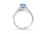 White gold Fancy Blue Cushion Cut Solitaire Diamond Ring with Six-Prong Setting and Classic Band_53