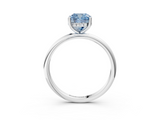 White gold Fancy Blue Cushion  Cut Solitaire Engagement Ring with Four-Prong Setting and Classic Band_23