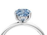 White gold Fancy Blue Cushion  Cut Solitaire Engagement Ring with Four-Prong Setting and Classic Band_24