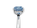 White gold Fancy Blue Cushion  Cut Solitaire Engagement Ring with Four-Prong Setting and Classic Band_25