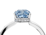 White gold Fancy Blue Cushion  Cut Solitaire Engagement Ring with Four-Prong Setting on a Classic Band_24