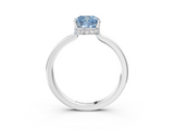 White gold Fancy Blue Cushion  Cut Solitaire Engagement Ring with Four-Prong Setting on a Classic Band_26