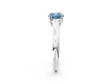 White gold Fancy Blue Cushion Cut Solitaire Engagement Ring with Tapered Band and Four-Prong Setting_29