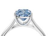 White gold Fancy Blue Cushion Cut Solitaire Engagement Ring with Tapered Band and Four-Prong Setting_31