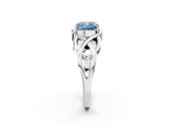 White gold Fancy Blue Cushion Cut Solitaire Intertwined Band Prong Setting Ring_2