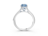 White gold Fancy Blue Cushion  Cut Solitaire Ring with Cathedral Band and Four-Prong Setting_70