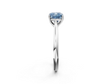 White gold Fancy Blue Cushion  Cut Solitaire Ring with Cathedral Band and Four-Prong Setting_70