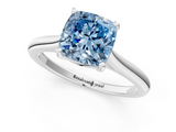 White gold Fancy Blue Cushion  Cut Solitaire Ring with Cathedral Band and Four-Prong Setting_72