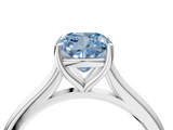 White gold Fancy Blue Cushion  Cut Solitaire Ring with Cathedral Band and Four-Prong Setting_72