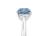 White gold Fancy Blue Cushion  Cut Solitaire Ring with Cathedral Band and Four-Prong Setting_73