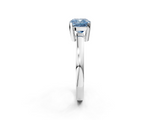 White gold Fancy Blue Cushion  Cut Solitaire Ring with Four-Prong Setting and Classic Band_43