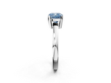 White gold Fancy Blue Cushion  Cut Solitaire Ring with Four-Prong Setting and Classic Band_44