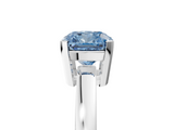 White gold Fancy Blue Cushion  Cut Solitaire Ring with Four-Prong Setting and Classic Band_47
