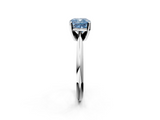 White gold Fancy Blue Cushion  Cut Solitaire Ring with Four-Prong Setting on a Classic Band_85