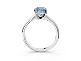 White gold Fancy Blue Cushion  Cut Solitaire Ring with Four-Prong Setting on a Classic Band_86