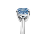 White gold Fancy Blue Cushion  Cut Solitaire Ring with Four-Prong Setting on a Classic Band_89