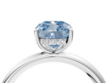 White gold Fancy Blue Cushion  Cut Solitaire Ring with Thin Band and Four-Prong Setting_20