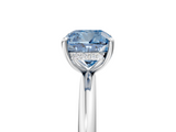 White gold Fancy Blue Cushion  Cut Solitaire Ring with Thin Band and Four-Prong Setting_22