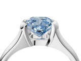 White gold Fancy Blue Cushion Cut Solitaire Tension Set Diamond Ring with Split Shank Band_28