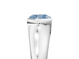 White gold Fancy Blue Cushion Cut Solitaire Tension Set Diamond Ring with Split Shank Band_29
