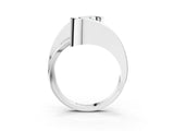 White gold Fancy Blue Cushion Cut Solitaire Tension-Set Diamond Split Shank Ring_3