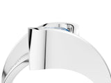 White gold Fancy Blue Cushion Cut Solitaire Tension-Set Diamond Split Shank Ring_4