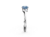 White gold Fancy Blue Cushion  Cut Solitaire Twist Band Ring with Four-Prong Setting_25