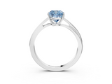White gold Fancy Blue Cushion  Cut Solitaire Twist Band Ring with Four-Prong Setting_26