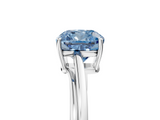 White gold Fancy Blue Cushion  Cut Solitaire Twist Band Ring with Four-Prong Setting_8