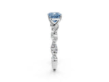 White gold Fancy Blue Cushion Cut Solitaire Twisted Pave Band with Four-Prong Setting_17
