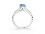 White gold Fancy Blue Cushion  Cut Split Shank Pave Diamond Engagement Ring with Four-Prong Setting_27