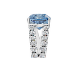 White gold Fancy Blue Cushion  Cut Split Shank Pave Diamond Engagement Ring with Four-Prong Setting_29