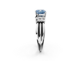 White gold Fancy Blue Cushion  Cut Three-Stone Channel Set Ring with Bar Prongs_61