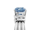 White gold Fancy Blue Cushion  Cut Three-Stone Channel Set Ring with Bar Prongs_64