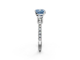 White gold Fancy Blue Cushion  Cut Three-Stone Diamond Pavé Band with Prong Setting_19