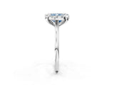 White gold Fancy Blue Cushion  Diamond Cluster Halo Solitaire with Four-Prong Setting_102