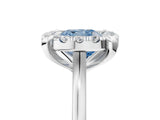 White gold Fancy Blue Cushion  Diamond Cluster Halo Solitaire with Four-Prong Setting_105