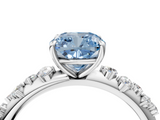 White gold Fancy Blue Cushion  Diamond Cluster Prong-Set Solitaire Ring_24
