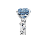 White gold Fancy Blue Cushion  Diamond Cluster Prong-Set Solitaire Ring_25