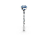 White gold Fancy Blue Cushion  Diamond Pavé Band with Six-Prong Setting_29